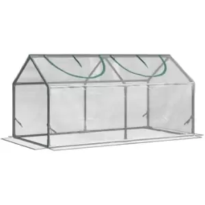 Image of Greenhouse Plants Foil Tomato Vegetable House w/ 2 Windows Clear - Clear - Outsunny