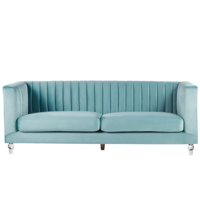 Image of Beliani Sofa 3 Seater Arvika Velvet Light Blue