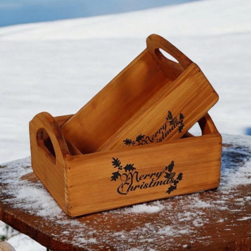 Image of Minster "merry Christmas" - Wooden Crates (Set Of 2)