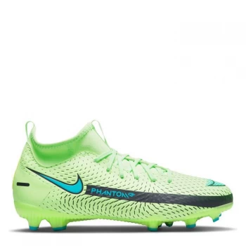 Image of Nike Phantom GT Academy DF Junior FG Football Boots - Lime/AquaMarine