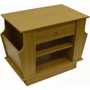 Image of COMPANION - Storage Side / End Table with Magazine Rack - Oak - Oak