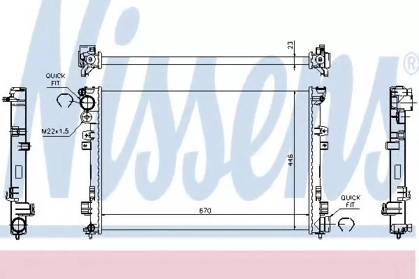 Image of NISSENS Engine radiator FIAT,PEUGEOT,CITROEN 61875A 1301LV,1301LW,1301LX Radiator, engine cooling,Radiator,Engine cooler 1301NC,1301NE,1301P2,1301P3