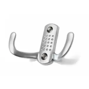 Image of Double Hat Coat Hanger Hook Door Wall Bath Small - Colour Aluminium - Pack of 9