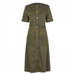 Image of Biba Linen Safari Dress - Khaki