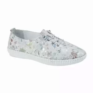 Image of Mod Comfys Womens/Ladies Softie Leather Casual Shoes (8 UK) (Light Grey)