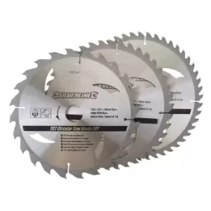 Image of Silverline TCT Circular Saw Blades 3pk 230 x 30 - 25, 20, 16mm Rings 892547