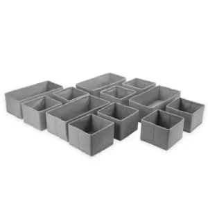 Image of Foldable Fabric Drawer Inserts & Drawer Organisers - Set of 12 M&amp;W