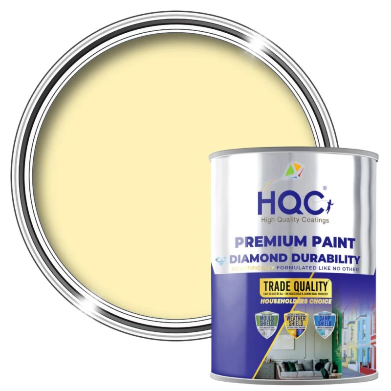 Image of HQC PAINTS Durable Kitchen Matt Paint - 20L in Light Yellow Light Yellow Unisex 20L