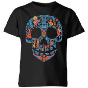 Image of Coco Skull Pattern Kids T-Shirt - Black - 3-4 Years