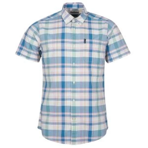 Image of Barbour Mens Highland Check 55 S/S Shirt Pigment Blue Medium