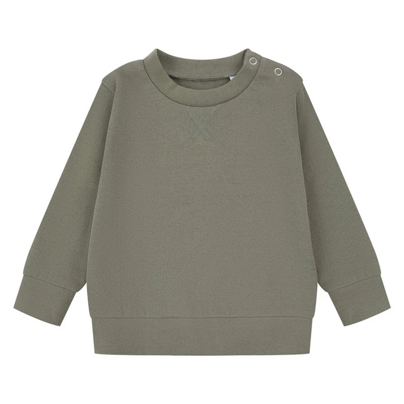 Image of Larkwood Plain Sweatshirt in Khaki Size: 3-4 Years Khaki Unisex 3-4 Years