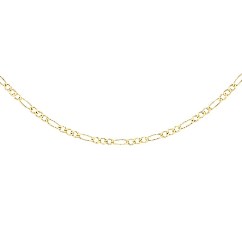 Image of Be You 9ct Gold Figaro Chain Gold female 18inch