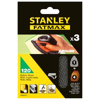 Image of STANLEY FATMAX - 3x 120g Mouse Mesh Sanding Sheets