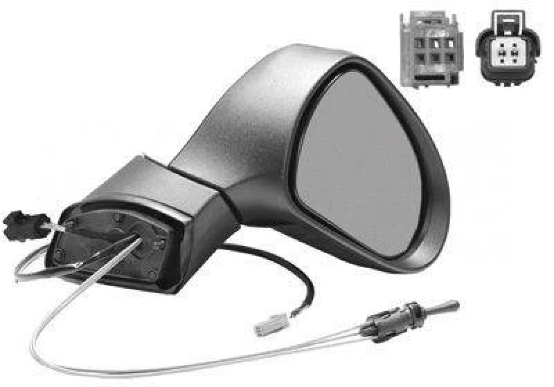 Image of RIDEX 50O0066 Wing mirror Right, Mechanical, Control: cable pull Outside Mirror (50)
