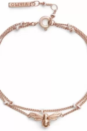 Image of Lucky Bee Chain with Pearl Rose Gold Bracelet OBJAMB129