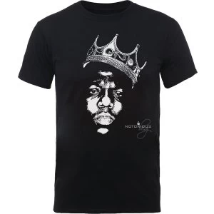 Image of Biggie Smalls - Crown Face Mens Medium T-Shirt - Black
