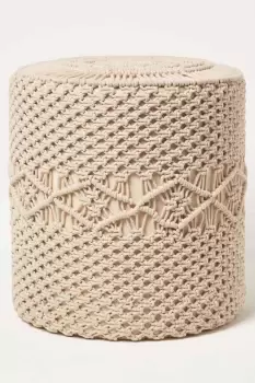 Image of Astrid Macrame Pouffe, 42cm Tall