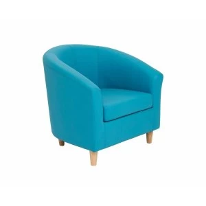 Image of TC Office Lux Tub Armchair with Wooden Feet, Sky Blue