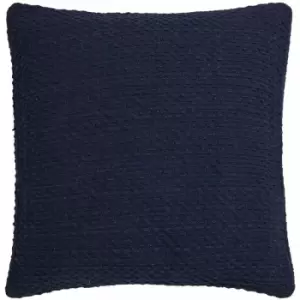 Image of Hayden Textured Weave Eco-Friendly 100% Recycled Cotton Filled Cushion, Navy, 43 x 43cm - Drift Home