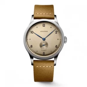 Image of Longines Heritage 1945 Mens Brown Strap Watch