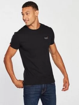 Image of Superdry Orange Label Vintage Embroidered T-Shirt - Black, Size XL, Men