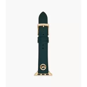 Image of Michael Kors Womens Leather Band For Apple Watch, 38/40/41Mm - Green