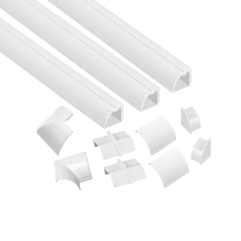 Image of D-Line Quadrant Trunking Multipack 3 x 22mm x 22mm x 1-metre Lengths & Accessories - White
