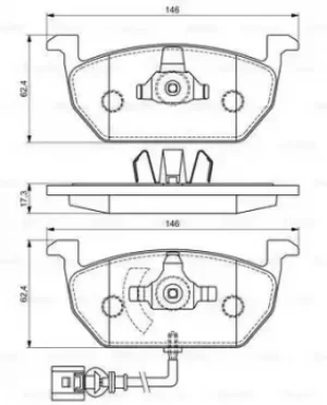 Image of Bosch 0986494721 Brake Pad Set Disc Brake Front Axle