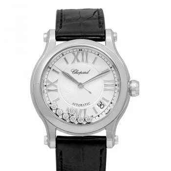 Image of Happy Sport 36mm Automatic Silver Dial Diamonds Ladies Watch