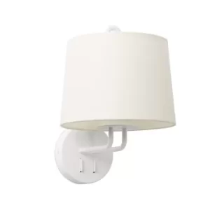 Image of Montreal Wall Light with Shade White, E27