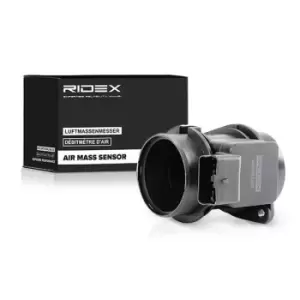 Image of RIDEX Mass air flow sensor 3926A0072 Air mass sensor,MAF sensor FORD,PEUGEOT,CITROEN,Fiesta Mk6 Schragheck (JA8, JR8)