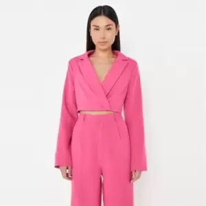 Image of Missguided Tall Tailored Cropped Blazer - Red