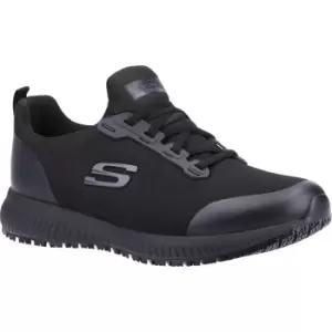 Image of Skechers Squad Womens Wide Fit Slip Resistant Work Shoes Black Size 3