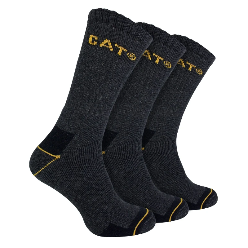 Image of Sock Snob Mens 3 Pack Real Work Socks with Cushioned Heel & Toe - 6-9 UK / Charcoal