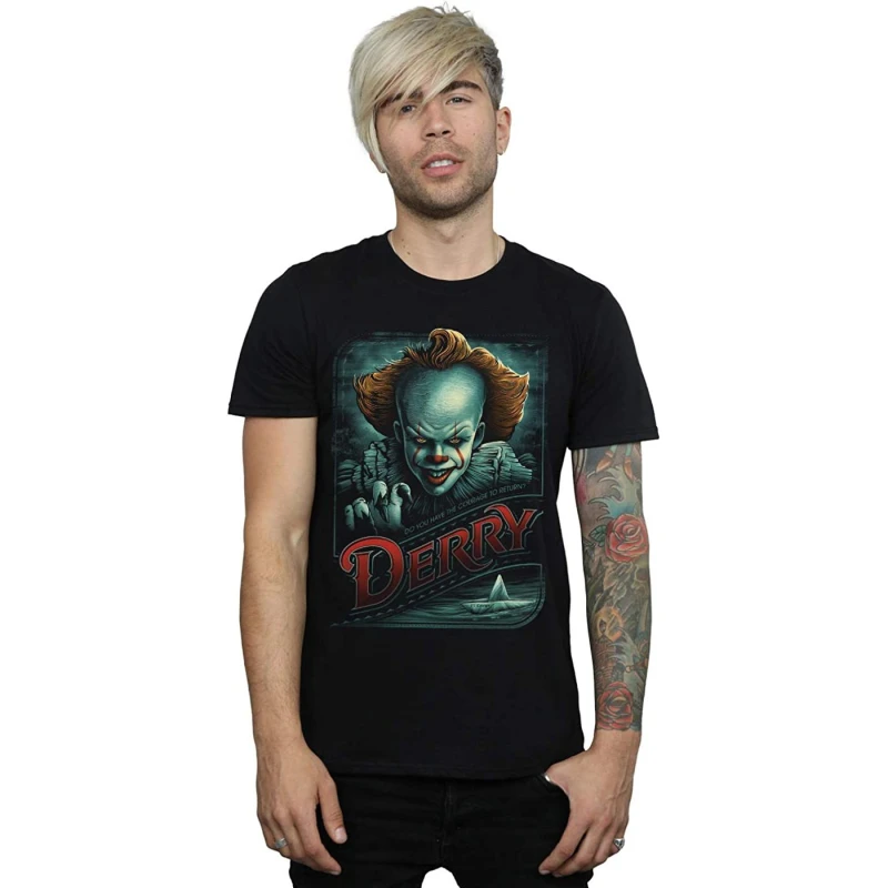 Image of IT Chapter Two IT Chapter Two Men Derry Courage To Return T-Shirt in Black Size: Small Black S Male 5059958517417