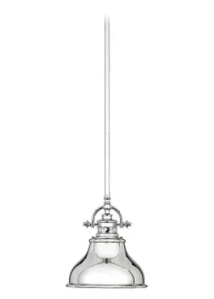 Image of Emery 1 Light Dome Ceiling Mini Pendant Silver, E27