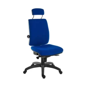 Image of Teknik Office Ergo Plus 24 Hour Ergonomic Executive Operator Chair with Headrest, Blue