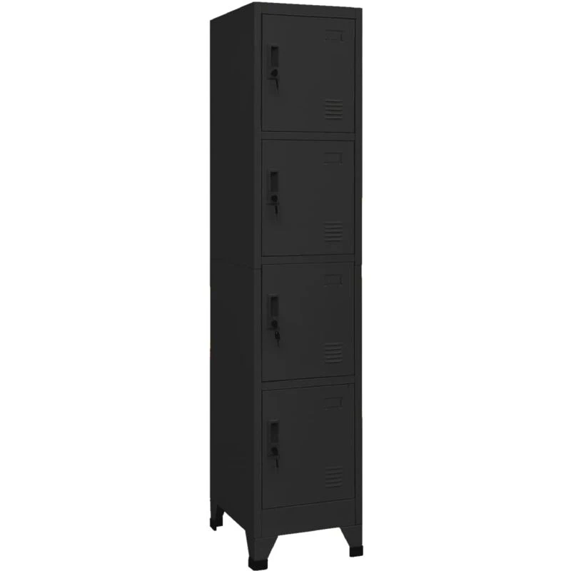 Image of VIDAXL Locker Cabinet Black 38x45x180cm Steel Vidaxl 8720286700921