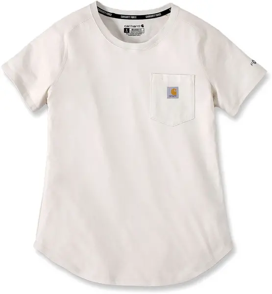 Image of Carhartt Force Relaxed Fit Midweight Pocket Ladies T-Shirt, beige, Size M for Women