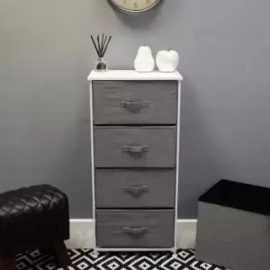 Image of Lotte Modern 4 Tier Fabric Basket Storage Cabinet Grey White - Grey