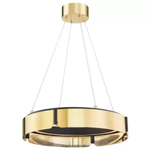Image of Tribeca Small LED Chandelier Brass, Black