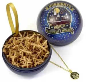 Image of Harry Potter Hogwarts - Christmas bauble necklace Necklace gold coloured