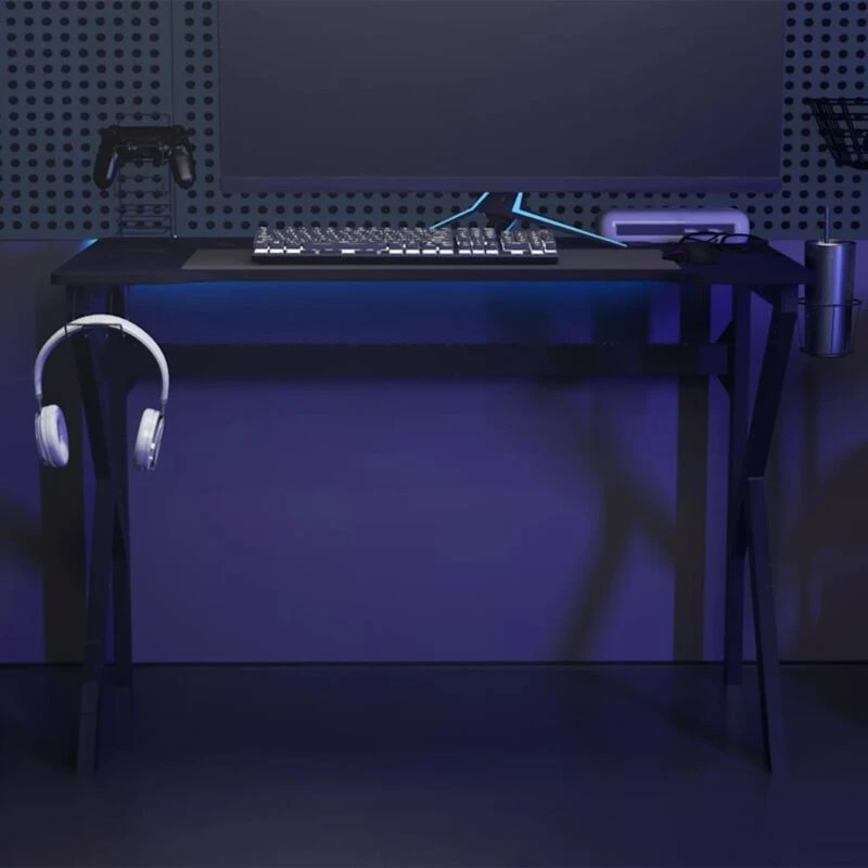 Image of VIDAXL Gaming Desk with k Shape Legs Black 110x60x75cm Vidaxl 8720286566657