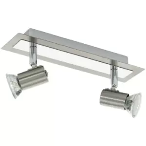 Image of Rottelo - 2 Light Adjustable Spotlight Chrome, Satin Nickel, GU10 - Eglo