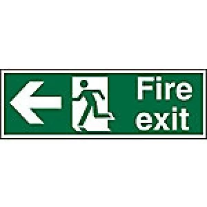 Image of Fire Exit Sign Left Arrow Aluminium 15 x 45 cm