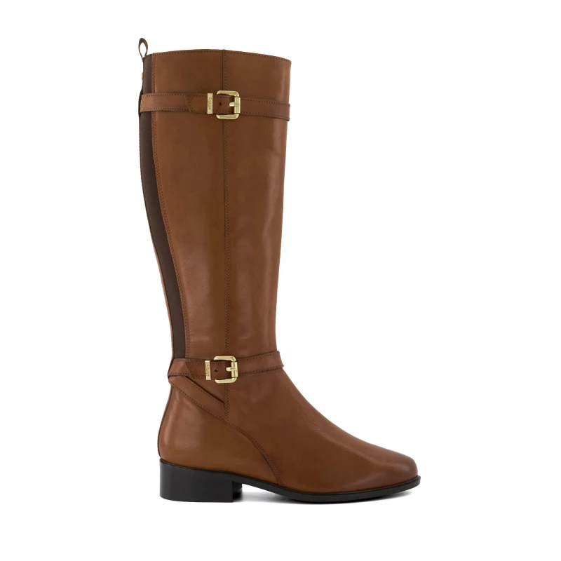 Image of Dune London 'Tepi' Leather Knee High Boots Tan female