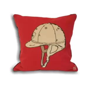 Image of Riva Home Polo Helmet Cushion Cover (45x45cm) (Red)