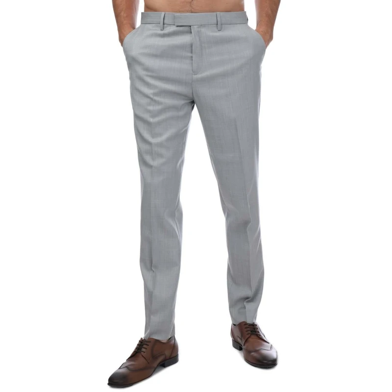 Image of Ted Baker Byront Slim Fit Wool Trousers - Grey Grey 30