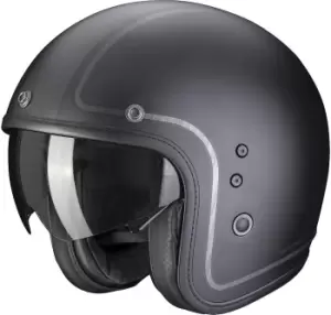 Image of Scorpion Belfast Evo Retrol Jet Helmet, black-grey, Size S, black-grey, Size S