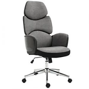 Image of Vinsetto Office Chair Grey, Black Linen Fabric, Sponge 921-243V70BK